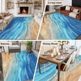 thumbnail image 6 of Blue Ombre Coastal Large Area Rugs for Bedroom Living Room, Soft Non Slip Carpet Bedside Rug, Summer Nautical Beach Ocean Seaside Rectangular Floor Cover Kitchen Accent Rug 8'x10' for Office, 6 of 9