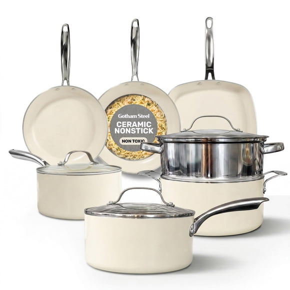 Juego de utensilios de cocina GOTHAM STEEL de 12 piezas con recubrimiento cerámico antiadherente