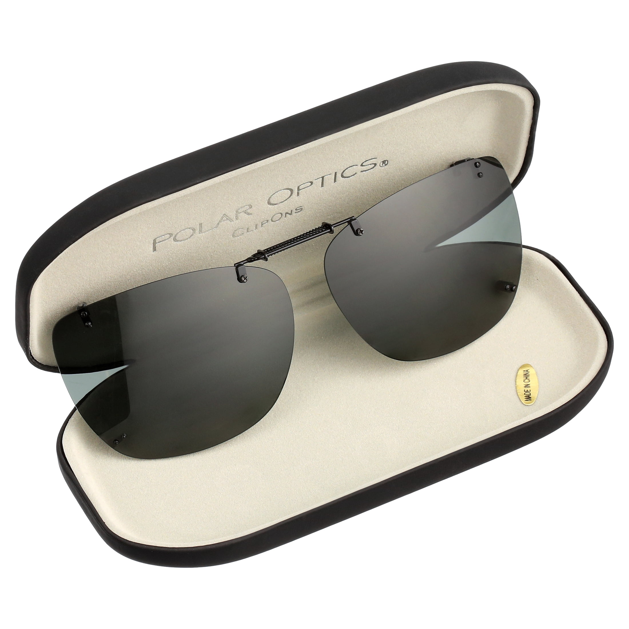 Polar Optics Unisex REC M 58 Plastic ClipOns Sunglasses Gray