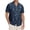 02-Navy Blue Seahorse, variant on Men's Hawaiian Beach Short Sleeve Button Up Shirt Tropical Cuban Collar Casual Shirt