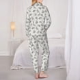 thumbnail image 6 of Wukai Hand Drawn Squirrel Print Women's Pajama Set - Soft Long Sleeve Sleepwear for Comfort and Style-XX-Large, 6 of 9