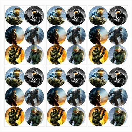 Halo Stickers Party Favors Labels Birthday Thank You Themed Round Circle Baby Shower 60pcs