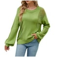 thumbnail image 2 of RYDCOT Ladies Sweaters Pullover Women's Fashion Casual Color Long Sleeve Round-Neck Sweate Sale or Clearance, 2 of 9