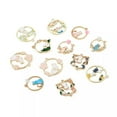 thumbnail image 7 of EOEMY 48Pc Flat Round With Rabbit Alloy Crystal Rhinestone Pendants Cat Charms 24~30mm, 7 of 7