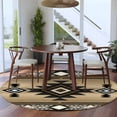 thumbnail image 5 of Brown Southwest Round Rug 5ft Washable Circle Kitchen Rugs Non Slip Farmhouse Boho Aztec Geometric Neutral Large Area Rug Indoor Floor Carpet for Bedroom Living Room Home Office Dining Room Nursery, 5 of 8