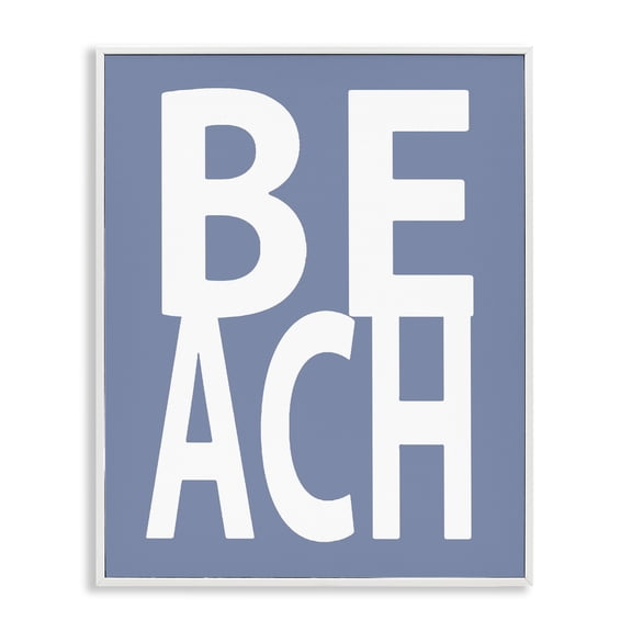 Stupell Industries Coastal Beach Letters Phrase White Framed Giclee Art, 11 x 14, by Jamie MacDowell
