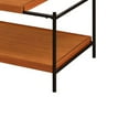 thumbnail image 4 of Benjara Rectangular Wooden Top Metal Frame Coffee Table, Oak Brown and Black, 4 of 5