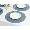 thumbnail image 6 of REGALWOVEN Set of 6 Placemats, Faux Leather Placemats for Kitchen Dining Table Decor Washable Heat Resistant Table Placemats Wipeable Table Mat Blue 15x15in, 6 of 7