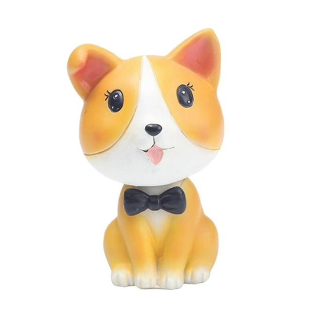 simhoa 1pc Bobblehead Dog Car Dashboard Decor Puppy Shaking Head Desktop Resin Ornament 03