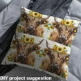 thumbnail image 2 of Feelyou 3D Highland Bull Kid Fabric by the Yard 2 Yards, Vibrant Sunflower Room Decor Fabric by the Yard, Rustic Animal Fabric for Sewing, Ultra Soft Home Decor, 2 of 6