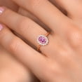 thumbnail image 4 of Gem Stone King 10K Rose Gold Ring Oval Pink Moissanite Created Sapphire (1.14 Cttw), 4 of 6