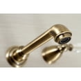 thumbnail image 3 of Kingston Brass KS7123WLL Wilshire Double-Handle Wall Mount Bathroom Faucet, Antique Brass, 3 of 8