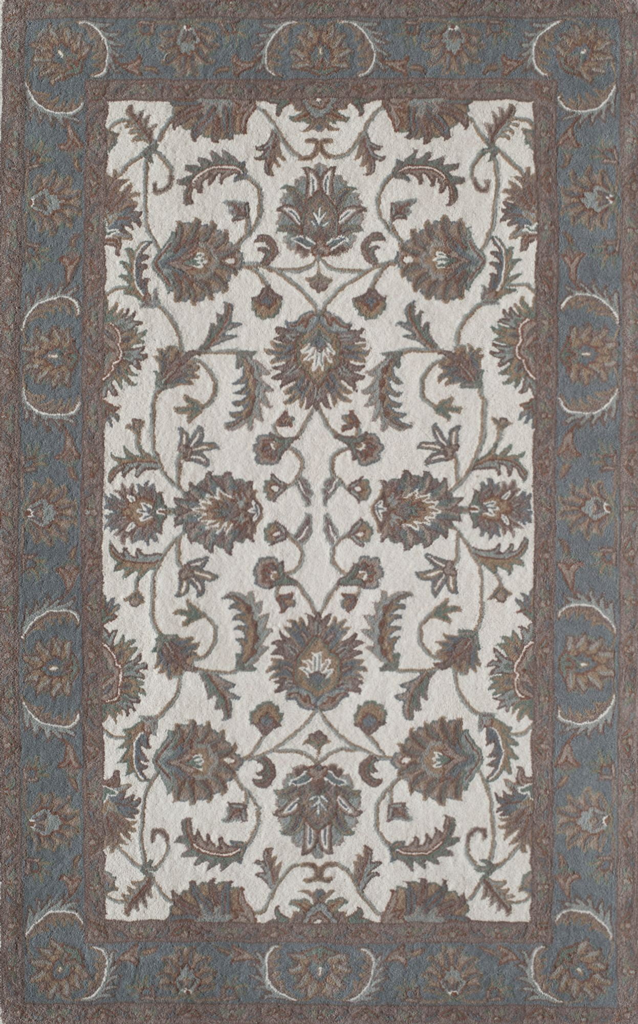 Rugs America Jasmine NDY01 Ivory Light Blue Oriental Traditional Ivory Area Rug, 2'3"x8'