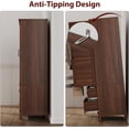 thumbnail image 3 of M optimized 72" Armoire Wardrobe Closet with 2 Doors, Wooden Wardrobe Cabinet with Hanging Rod, Narrow Tall Clothing Armoire Cabinet with 18 Adjustable Shelves for Clothes, Bedroom, 3 of 8
