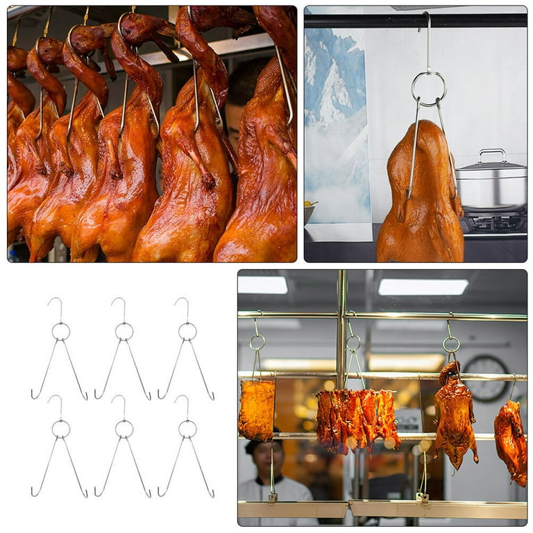 6Pcs Stainless Steel Meat Hooks Meat Hangers Kitchen Poultry Hooks