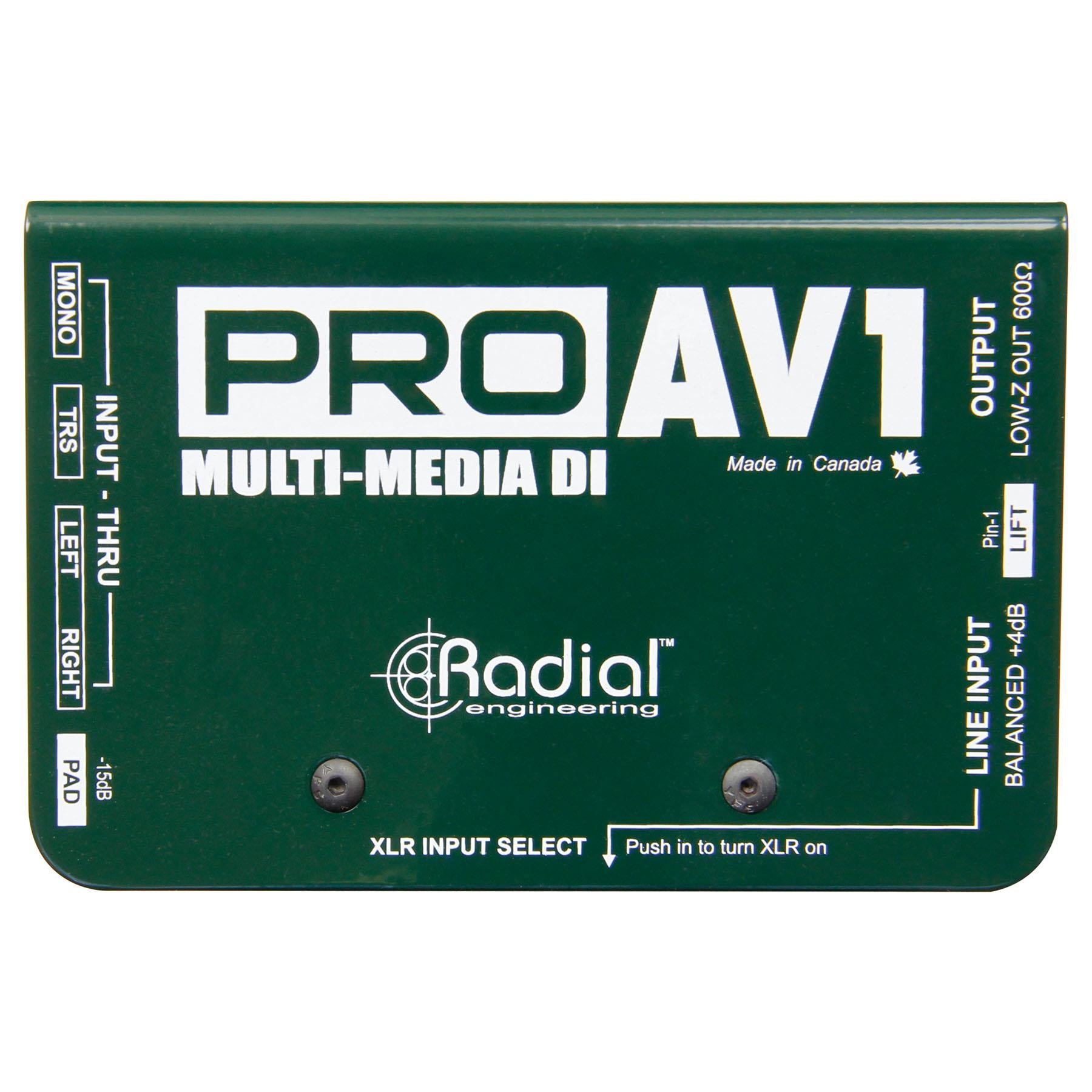 Radial Engineering ProAV1 w/ 2 Premium Mogami TRS 1/4" Cables Bundle