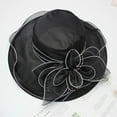 thumbnail image 5 of PMVFHDE Womens Dress Hat With Wide Leaf Flower Beach Hats For Women Bridal Shower Sun Block Elegant And Casual Dark Gray, 5 of 5