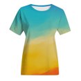 thumbnail image 4 of IROINNID Summer Womens T-Shirt Loose Comfy Print Round-Neck Short Sleeve Casual Blouse Under 10$, 4 of 5