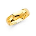 thumbnail image 1 of FB Jewels 14k Gold Round Cubic Zirconia Yellow Ring 6MM Anniversary Wedding Band Size 7, 1 of 1