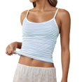 thumbnail image 1 of Gpoecd Camisoles Courtes pour Femmes Coupe Ajustée Sans Manches pour Superposition Tenue Décontractée Confortable Extensible Doux Basique Hauts d'Été Camisoles pour Femmes Bleu Pâle,S, 1 of 4