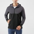 thumbnail image 6 of Timoontee Men's Cardigan Athletic Hoodies Long Sleeve Zip Up Pullover Tops Outdoor Casual Workout Sweatshirts Color Block Hooded Sweatshirts Gray XL, 6 of 7