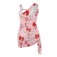 thumbnail image 5 of POLERO Girls' Cute Strawberry & Bow Print One-Piece Swimsuit with Mesh Cover Up Skirt - Quick Dry, Padded Swimwear for Beach & Pool Vacations (7-18 Years), 5 of 10