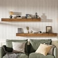 thumbnail image 3 of 74.8" Wood Fireplace Mantel Shelf, Wall Mounted Floating Shelves, Rustic Brown (Set of 3), 3 of 6