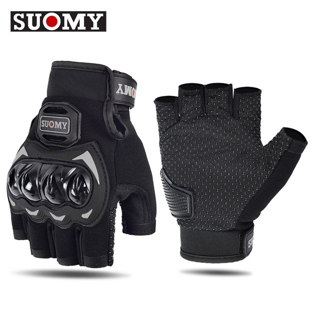 SUOMY GUANTES DE MEDIO dedo para motocicleta, antideslizantes, a prueba de golpes, para carreras de Motocross, sin dedos, para verano