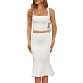 thumbnail image 1 of Conjunto de dos piezas CHYRII para mujer, cuello cuadrado, sin mangas, blanco, XS, 1 of 2