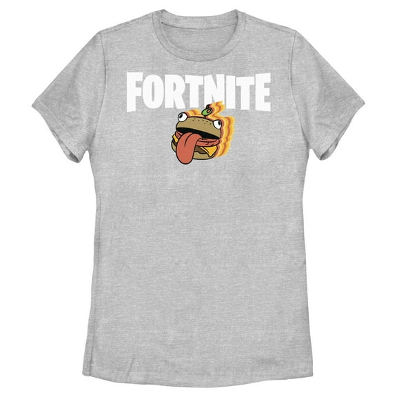 Women's Fortnite Durr Burger Logo Graphic Tee Athletic Heather Medium