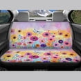 thumbnail image 4 of KUIFORTI Wildflower Car Seat Cover 4 PCS ,Car Front Seats and Rear Bench Cove Universal Vehicle Seats Cushion Pad Mat Automotive Interior Protection Accessories, 4 of 7