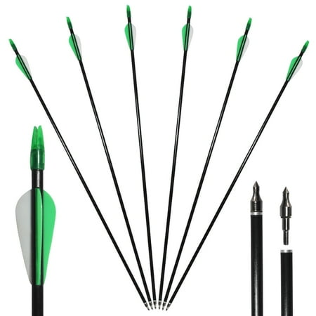 Runzkzy 6/12PCS Arrow 27.5 inch Mixed Carbon Arrow Bow Compound Bow Shooting Hunting Practice