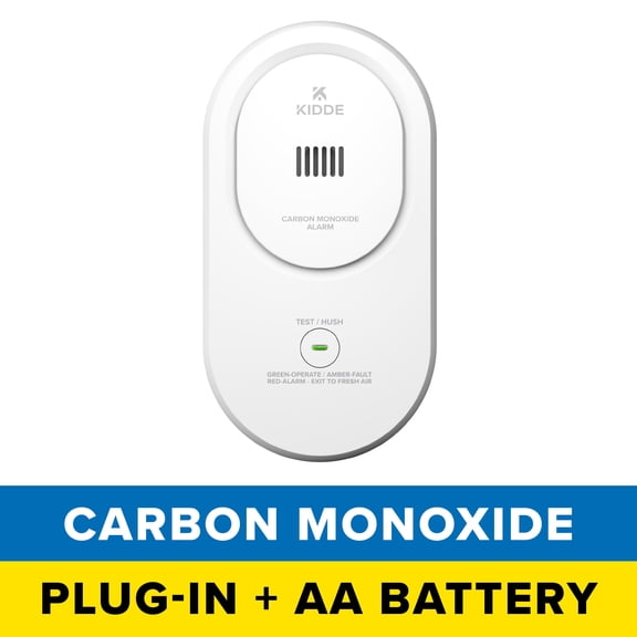 Kidde Carbon Monoxide Detector, Plug-In with AA Battery Backup, Rotating Plug, 85 dB Alarm, COP