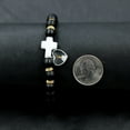 thumbnail image 4 of Synthetic White Agate Cross Beaded Bracelet, Mustard Seed Heart Charms Pendant, Jewelry Gifts for Women Men Y944 (White), 4 of 8