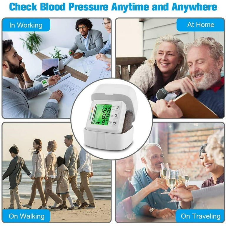 Blood Pressure Machine, DFITO Blood Pressure Monitors with Large Backlight  Lcd Display, 2 Users and 99 Memories, Adjustable Blood Pressure Cuff for  Wrist, Suitable for Senior/Adult/Teen Home Use 