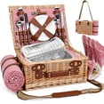 thumbnail image 3 of Cesta de Picnic SatisInside para 4 Personas con Manta y Bolsa para Vino Roja, 3 of 9