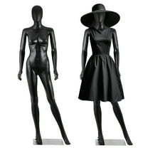 MYZBBD Female Mannequin Full Body Dress Form 69 inch Adjustable Mannequin Stand Realistic Display Head Turns Sewing Dress Model Metal Base Black