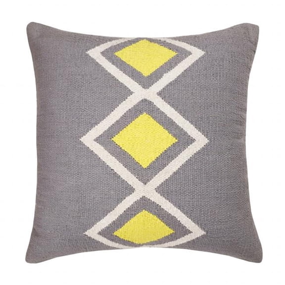 4 x 20 x 20 in. Gray Geometric Zippered 100 Percent Cotton Throw Pillow - Set of 2
