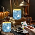 thumbnail image 2 of Kuiaobaty Flameless LED Lights Candles with Remote Battery Powered LED Votive Candles 4 Pieces for Valentine Party Wedding Birthday Party Outdoor, Sea Turtle Starfish Pattern, 2 of 7