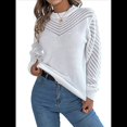 thumbnail image 2 of Suéteres de Crochet para Mujer, Cuello Redondo, Larga, Lindos Suéteres de Algodón Calados, Tops de Punto. XL, 2 of 10
