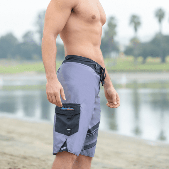 Pivot Men's Board Shorts | Grey | Cargo Pocket (28)