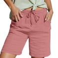 thumbnail image 1 of Gpoecd Shorts de Course pour Femmes Jambe Droite Pantalons Décontractés Taille Haute Shorts de Sport Amples Shorts Décontractés Mode Shorts de Survêtement Rouge,TG, 1 of 5