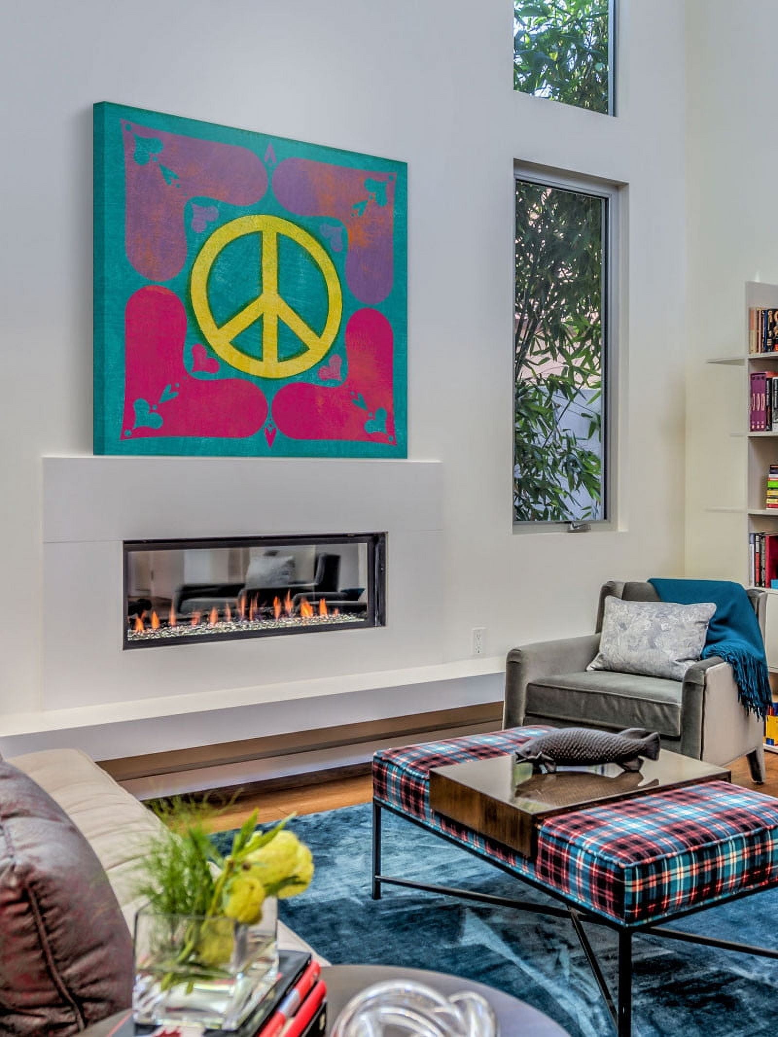 Marmont Hill "Peace Sign Quilt II" Painting Print on Canvas