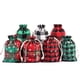 thumbnail image 2 of GG375 Bolsa de regalo con calendario de Adviento de Navidad, bolsas de almacenamiento con cordón de algodón a cuadros rojos y negros, bolsa de regalo de dulces de Navidad de Papá Noel, 2 of 4