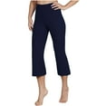 thumbnail image 2 of Tittly Palazzo Pants Wide Leg Pants Woman Women's Color High Waist Pocket Sports Fitness Yoga Wide Leg Capris Pants Sweatpants Women Yoga Pants Navy S, 2 of 7