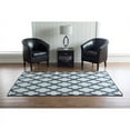 thumbnail image 4 of Linon Salonika Quatrefoil Reversible Woven Wool 5'x8' Rug in Blue, 4 of 10