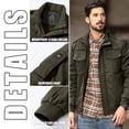 thumbnail image 3 of YUCOLEN Men's Winter Thick Fleece Lined Warm Jacket Casual Trucker Work Coat with Multi Pockets Zip Army Green 2XL, 3 of 6