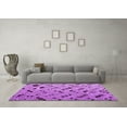 thumbnail image 3 of Ahgly Company Indoor Square Abstract Purple Modern Area Rugs, 3' Square, 3 of 4