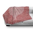 thumbnail image 3 of Coral Soft Flannel Fleece Throw Blanket, Big Pink Heart Shape on Damask Pattern Faded Old Traditional Vintage, Cozy Plush for Indoor and Outdoor Use, 50" x 60", Coral Pale Pink, by Ambesonne, 3 of 6