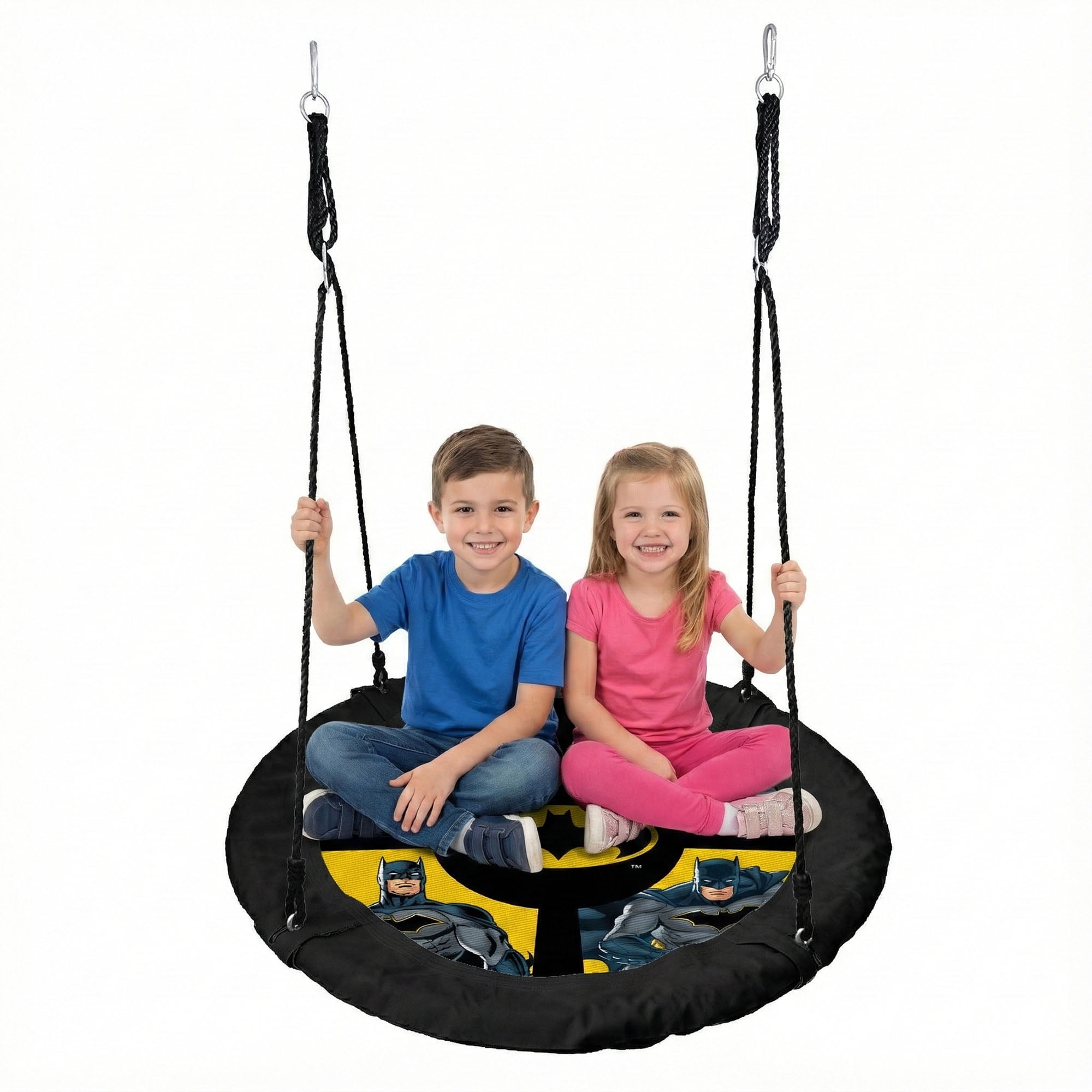 Batman 40” Saucer Tree Swing for Kids – Heavy-Duty Flying Disc Swing, Adjustable Ropes, Indoor & Outdoor Use, Ages 3+